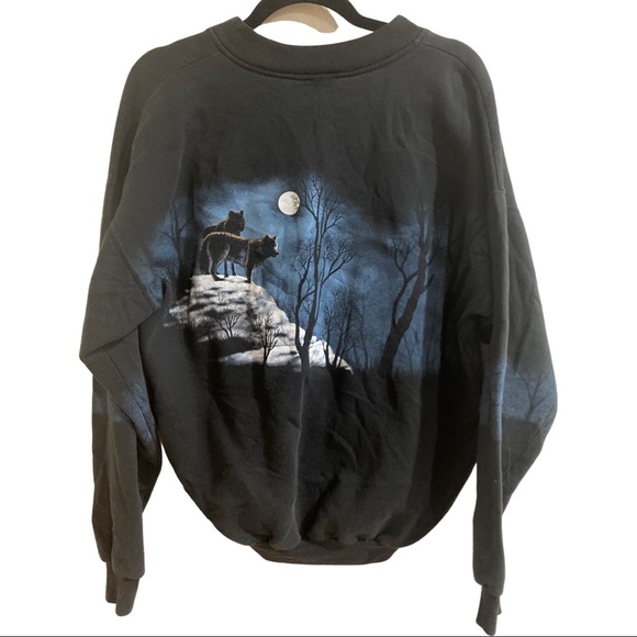 ❌SOLD❌Vintage - Art Unlimited - All over Wolf print sweatshirt - Picture 2 of 10